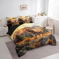 thumbnail image 4 of Manfei Brown Moose Deer 7-Piece Bedding Comforter Set,Jungle Animal King Bedding Sets,Western Country Lodge Bed Sheets For Boys Kids,Ultra Soft Home Decor Reversible, 4 of 9