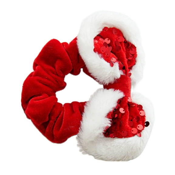 Milue Bowknot Hair Tie with Sparkling Sequins Christmas Style Hair Bands Scrunchies