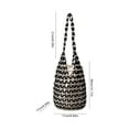 thumbnail image 2 of HUISZJ Woven Hand Bag, Creative Hollow Tote Bag, Handmade Beaded Shoulder Bag for Travel Commute Work (Black), 2 of 10