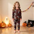 thumbnail image 5 of NOLDARES Kids Halloween Skeleton Pajamas Cotton Pumpkin Ghost Print Sleepwear Toddler Girls Boys Skull Halloween Pjs Sets(Brick Red,7-8 Y), 5 of 9