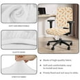 thumbnail image 7 of SCRAWLGOD Carrot Red Beige Stretchy Chair Covers for Office Desk Chairs Soft Breathable Rotating Chair Cover Washable Removable High Back Chair Slipcover, Set of 2, 7 of 7