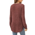 thumbnail image 3 of SHIBEVER Fall Tops for Women Long Sleeve Sweaters Crew Neck Side Spilt Shirts Winter Lightweight Sweaters for Women Sweatshirts Dressy Casual Pullover, 3 of 8