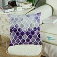 thumbnail image 2 of Throw Pillow Case CaliTime Pack of 2 Colorful Geometric Trellis Cushion Cover Shell for Couch Sofa Farmhouse Decoration 18" X 18" Main Grey Purple Eggplant, 2 of 7