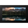 thumbnail image 2 of Aguaneigra 14x10 Black Modern Framed Museum Art Print Titled - Sunset At Lake Carezza, 2 of 5