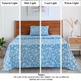 thumbnail image 6 of Lux Decor Twin Microfiber Bed Sheets - 3 Piece Floral Sheet Set, Soft Breathable Bedding, Wrinlkle Resistant, OEKO-TEX Certified, Blue, 6 of 10