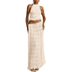 thumbnail image 1 of Conjunto de Dos Piezas de Falda Larga para Mujer, con Cuello Halter, Espalda Descubierta y Falda Larga para Salir en la Playa. Conjunto de Dos Piezas. L, 1 of 7