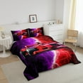 thumbnail image 3 of Erosebridal Purple Racing Car Bedding Sets King with Comforter, Lightning Print Duvet Insert, Reversible, 3 Pieces, 3 of 6