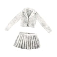 thumbnail image 4 of Conjunto de chaqueta corta y falda plisada a escala 1:6 para vestirse con accesorios de vestuario de moda Negro blanco, 4 of 9