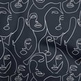 thumbnail image 1 of oneOone Georgette Viscose Black Fabric Line Drawing Face Fabric For Sewing Printed Craft Fabric By The Yard 42 Inch Wide, 1 of 4
