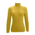 thumbnail image 6 of JIAYUE Women Sweaters Solid Color High Neck Pullover Long Sleeve Slim Fit Knit For Women Trendy Seasonal Wear, 6 of 7