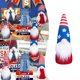 thumbnail image 2 of Figurita patriótica de enano Tomte para el 4 de julio, adorno de mesa con bandeja de varios niveles para el Día de la Independencia, 2 of 6