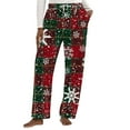 thumbnail image 2 of Tnhcen Women's Christmas Flannel Pajama Pants Soft Warm Sleepwear Elastic Waist Drawstring Pockets Casual Lounge Wear Christmas Print Winter Warmth for Women S-2XL, 2 of 6