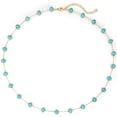 thumbnail image 1 of Collar LADYGD de Cuentas Turquesa con Baño de Oro 14K de 45 cm, 1 of 6