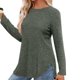 thumbnail image 5 of Camisetas para mujer,Camiseta informal holgada para mujer, cuello redondo, botones y abertura en el bajo, mezcla de poliéster, talla mediana, sopatenor, 5 of 8