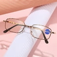 thumbnail image 4 of 2 Pairs of Women Metal Anti-blue Light Reading Glasses 1.00 Men Vintage Rectangle HD Tortoiseshell Readers +1.00 Strength, 4 of 7