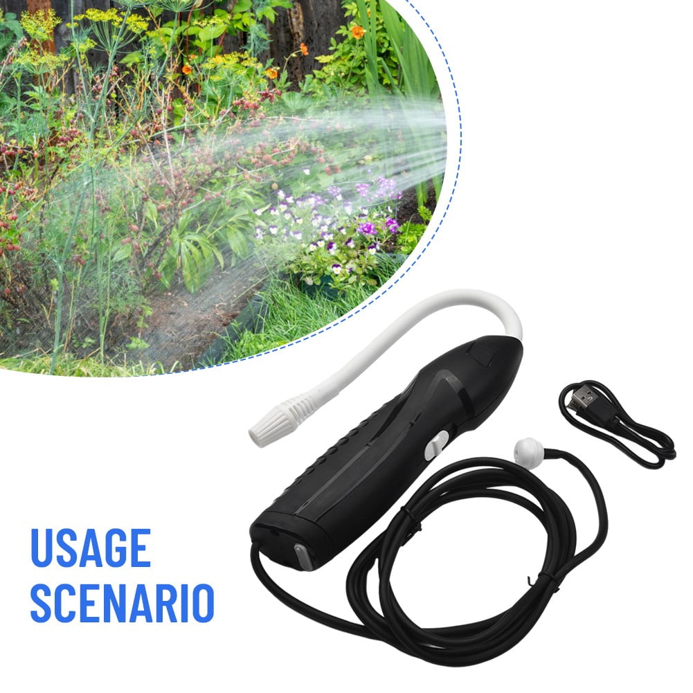 CHENGSI for Electric Garden Sprayer with Flexible Wand, Rechargeable Watering Spray Wand, 2M Hose, Dual Mode Nozzle, Adjustable Grip, USB Charging, 800mAh Battery for Plant Care