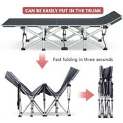FICISOG Sleeping Cots for Adults, Folding Camping Cot Bed for Sleeping,Perfect for Camping, Pool, Beach,Striped Style