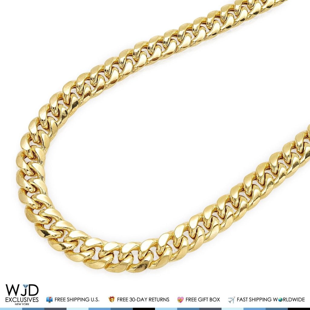 14K Yellow Gold Hollow 10mm Miami Cuban 
