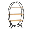 thumbnail image 1 of Oval With 3 Wood Shelves And Black Metal Frame Shelf, 1 of 1