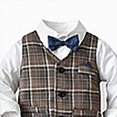thumbnail image 4 of 3-4 Years Infant Newborn Boy Clothes Set 3Pcs Long Sleeve Stripe Shirt Vest Tops Pants 3Pcs Kids Gentleman Bowtie Set Outfits 9 12 18 24 Months 2T 3T 4T 5T Toddler Fall Winter Outfit,Blue, 4 of 4
