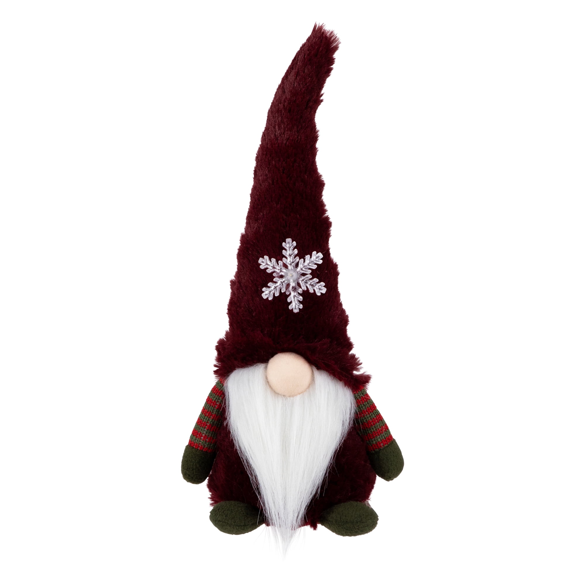 Northlight LED Lighted Gnome with Snowflake Christmas Figure - 13" - Burgundy Red