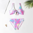 thumbnail image 2 of Mercatoo Teen Girls' Summer Swimsuits 2Pcs V-Neck Bikini Adjustable Shoulder Straps Swimsuit Kids Bikini Beach Swimwear, 2 of 9