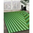 thumbnail image 3 of Ahgly Company Tapis Rond Lavable en Machine Intérieur Transitionnel Vert Lime, 3 Pieds Rond, 3 of 7