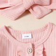 thumbnail image 5 of Ruyang Baby Girls Ruffle Bodysuit with Bowknot Headband Fall Winter Long Sleeve Bodysuits Button Down Footless Romper, 5 of 9
