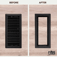 thumbnail image 6 of Fittes Framed Floor Vent [Lite], Minimalist ABS Plastic HVAC Air Return Register Cover, Customizable Modern Airflow Solution for Home Floor, Easy 15-Min DIY Install – 4"x12" – Matte Black, 6 of 16