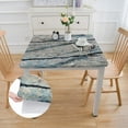thumbnail image 2 of Elastic Edge Vinyl Fitted Tablecloth Design Heavy Duty Marble Stone Pattern Table Cover Waterproof Oil-Proof PVC Table Cloth Stain-Resistant Wipeable for Square Table, 2 of 7