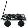 thumbnail image 3 of Mesh Steel Garden Cart 550 lbs, Folding Utility Wagon with 10 Inch Wheels, Black, 3 of 6