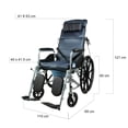 thumbnail image 4 of Silla de Ruedas Reclinable NANOFORT Azul Plegable con Frenos de Gatillo para Adultos Mayores Discapa, 4 of 4