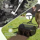 Barara King 24 Inch Compost Spreader Peat Moss Roller with Height Adjustable T-Shaped Handle for Garden Lawn Yard Seeding, Black