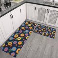 thumbnail image 2 of Pioneer Flower Floral Print Pattern Kitchen Rugs Sets Of 2, Anti Fatigue Non Slip Washable Floor Mats for Kitchen Sink Laundry, 17X30 Inch + 17X47 Inch, 2 of 6