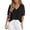 Black, variant on PRETTYGARDEN Womens Tops Dressy Casual Puff Sleeve Chiffon Blouses V Neck Business Work Shirts Summer Fashion Clothing