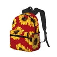 thumbnail image 2 of Vsdgher Sunflowers On Red Print Unisex Large Capacity Bookbag Schoolbag Casual Daypack for High School/College/Teens/Travel/Work, 2 of 8