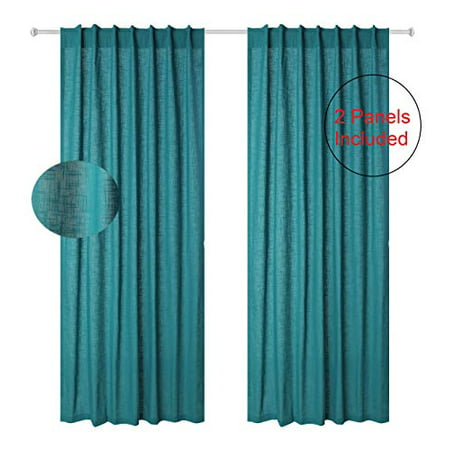 Cotton Clinic Window Curtains 2 Panels, Teal Cotton Curtains