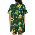 thumbnail image 3 of Naloa Sport Monster Women's Short-Sleeved Pajama Set, Loungewear, Summer pajamas, Breathable Cozy - X-Large, 3 of 9
