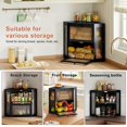 thumbnail image 3 of WOWLIVE Corner Bread Box for Kitchen Countertop, Double Layer Bamboo Bread Storage Container, Large Farmhouse Bread box with Acry, 3 of 7