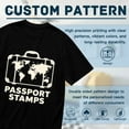 thumbnail image 5 of Black T Shirts for Men, Passport Stamps, Suitcase Print Mens Graphic Tees, 24013892,S, 5 of 8
