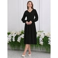 thumbnail image 2 of DARING DIVA Long Sleeve Sweater Ribbed Knit Midi A-Line Dress XL Black, 2 of 6