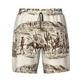 thumbnail image 4 of Lsque Mens Swim Trunks Western Desert Cowboys2 Pattern - Bathing Suit Compression Liner - Beach Swim Shorts Swimwear - (S-3XL) - Stretch Quick Dry -Medium, 4 of 9