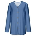 thumbnail image 5 of BXINGOHAI Long Sleeve Crewneck Button Down Womens Sweaters Fall Open Front Chunky Cardigan Sweaters for Women Blue 4XL, 5 of 5