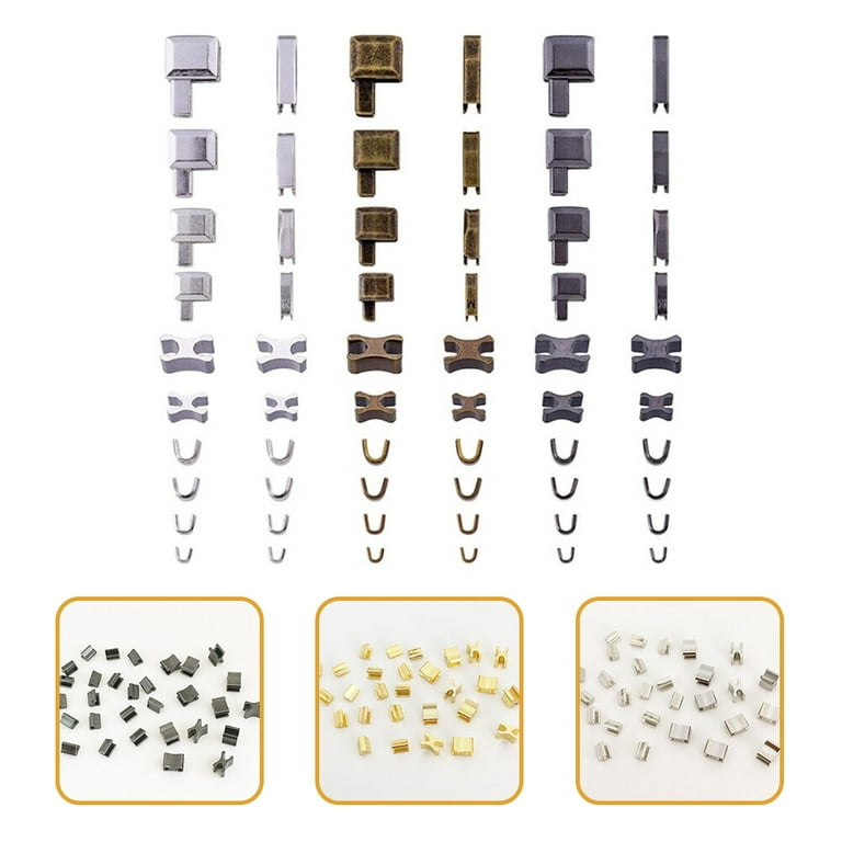 30 Sets 3 Colors Alloy Zipper Stopper Zipper Ends Pull Top Stoppers with  Screw Bottom Repair Replacement for Sewing DIY Craft Accessories with Screw