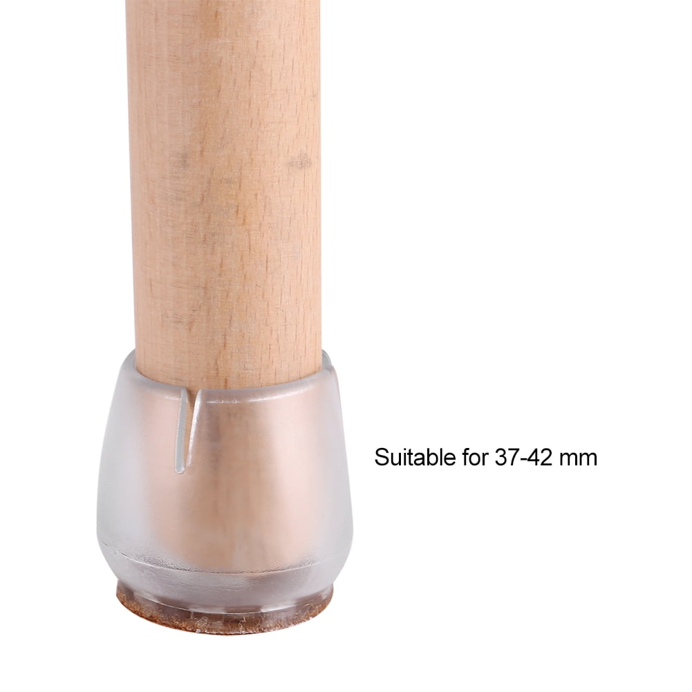 Tebru 16Pcs Transparent PVC Table Chair Furniture Leg Non Slip Foot Cap