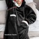 thumbnail image 2 of Manta de peluche con mangas, manta suave de gran tamaño, sudadera con capucha, sudadera con capucha Sherpa para mujeres y hombres, manta de franela esponjosa para TV con mangas, manta de cuerpo, 2 of 6