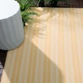 thumbnail image 3 of Ticking Stripe Gold/Ivory Handwoven Indoor/Outdoor Rug, 2'6" x 8' Runner, 3 of 6