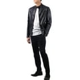 thumbnail image 2 of Ma Croix Mens Classic Motorcycle Winter Biker PU Leather Jacket S-XL, 2 of 6