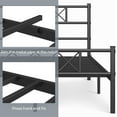 thumbnail image 6 of YYEAN Queen Size Metal Platform Bed Frame Mattress Foundation with Headboard and Footboard No Box Spring Needed Under Bed Storage Steel Slats Black, 6 of 10