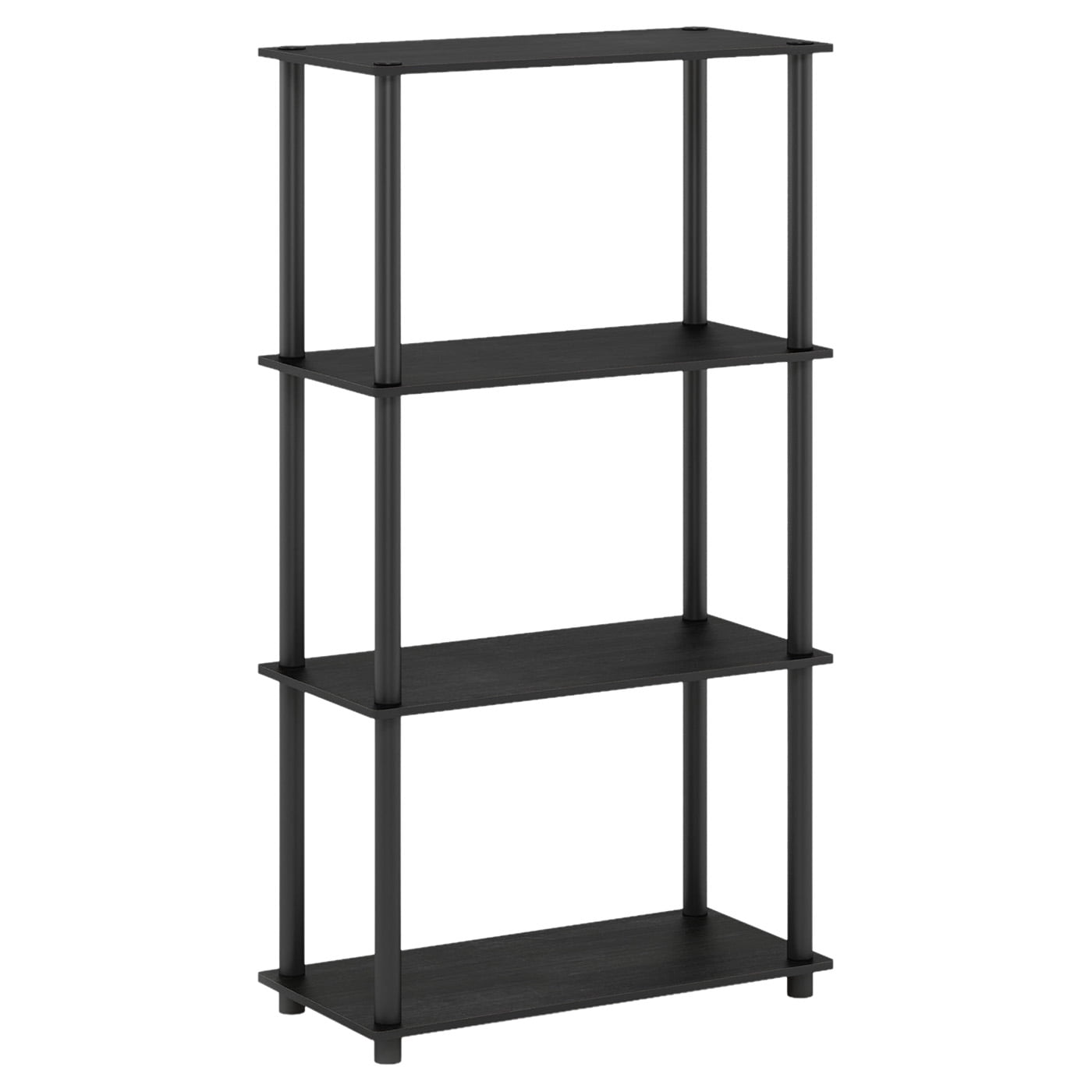 Furinno Multipurpose 23.6 W x 11.4 D x 43.25 H 4-Shelf Freestanding Shelves, Americano and Black